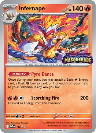 Infernape (116) (Staff) [Scarlet & Violet: Black Star Promos] - Trinity Hobby