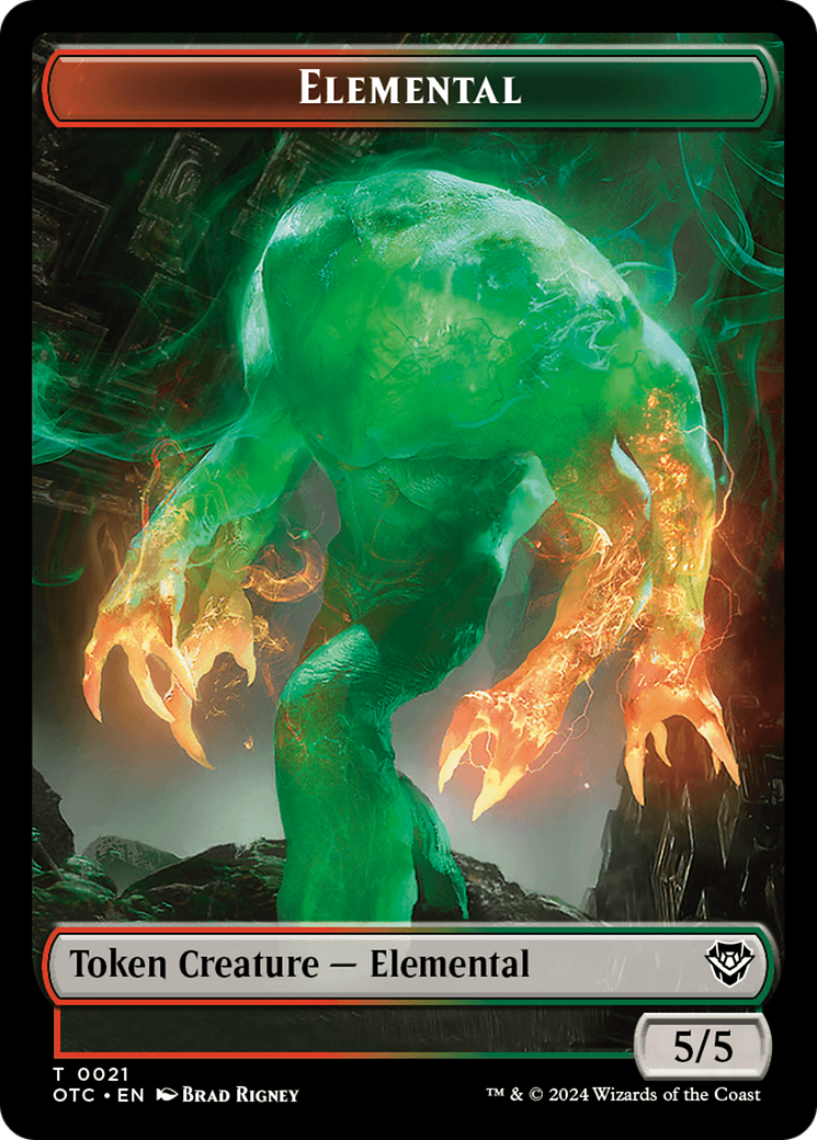 Elemental (0021) // Angel Double-Sided Token [Outlaws of Thunder Junction Commander Tokens] - Trinity Hobby