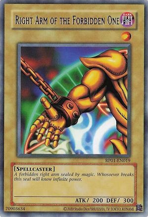 Right Arm of the Forbidden One [RP01-EN019] Rare - Trinity Hobby