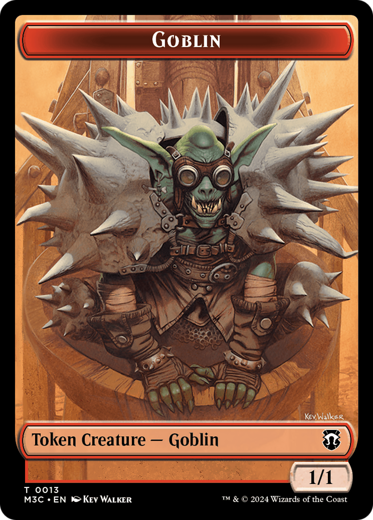 Goblin (Ripple Foil) // Tarmogoyf Double-Sided Token [Modern Horizons 3 Commander Tokens] - Trinity Hobby