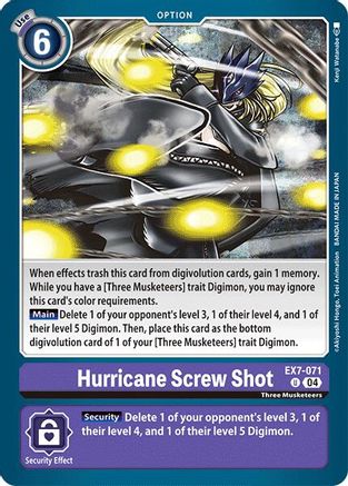 Hurricane Screw Shot [EX7-071] [Digimon LIBERATOR] - Trinity Hobby