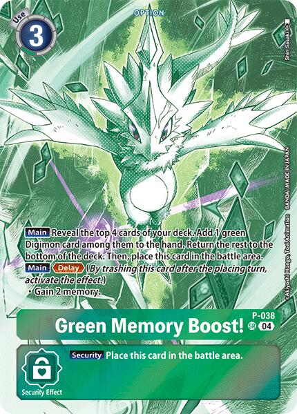 Green Memory Boost! [P-038] (Starter Deck 18 Exclusive) [Starter Deck: Guardian Vortex Promos] - Trinity Hobby