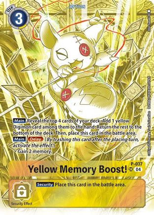 Yellow Memory Boost! [P-037] (Starter Deck 19 Exclusive) [Starter Deck: Fable Waltz Promos] - Trinity Hobby