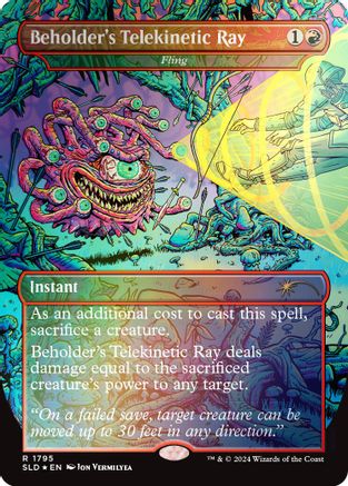 Beholder's Telekinetic Ray - Fling (Rainbow Foil) (SLD-1795) - [Secret Lair Drop Series] Foil - Trinity Hobby