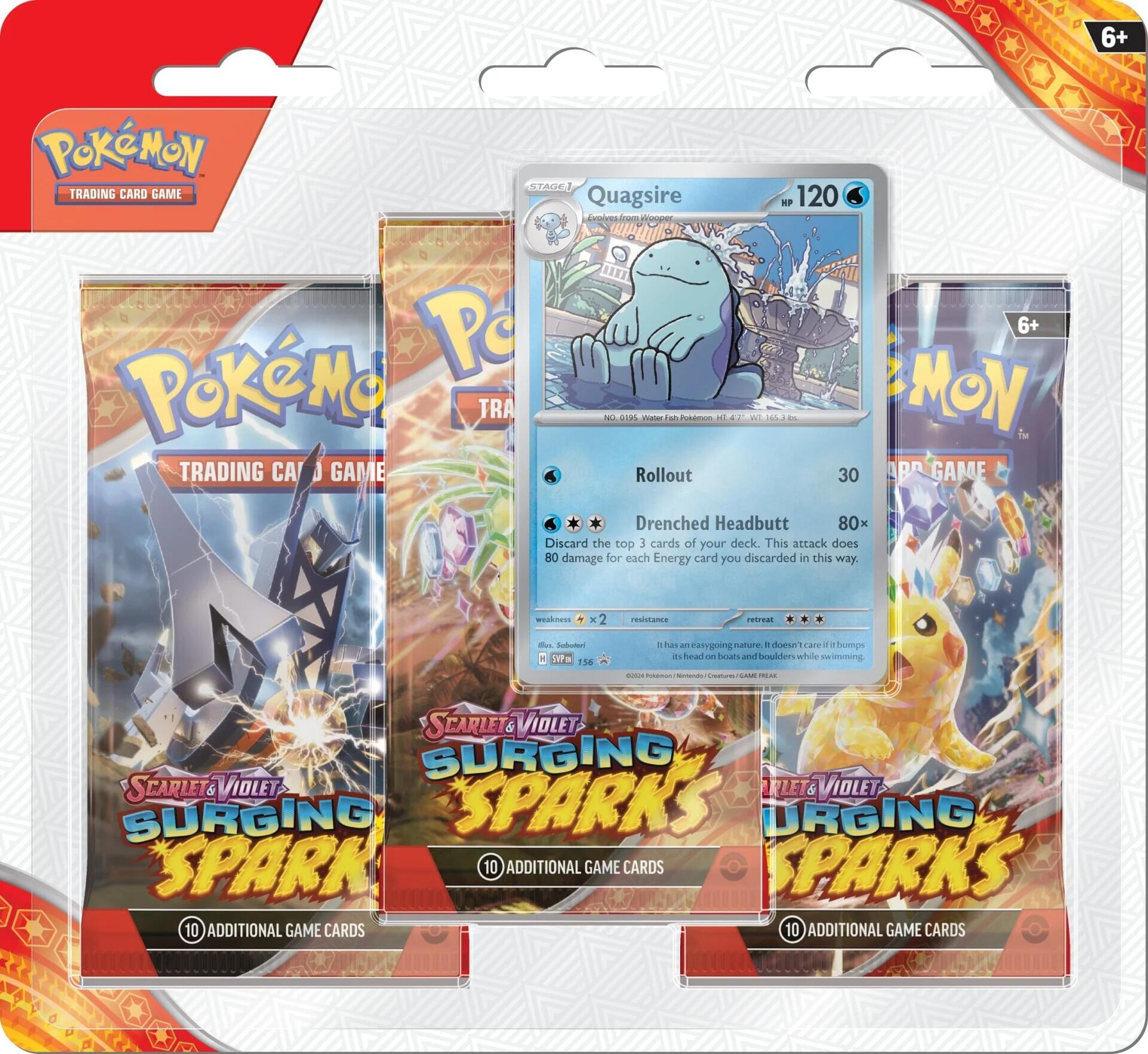 Scarlet & Violet: Surging Sparks - 3 Pack Blisters (Quagsire) - Trinity Hobby