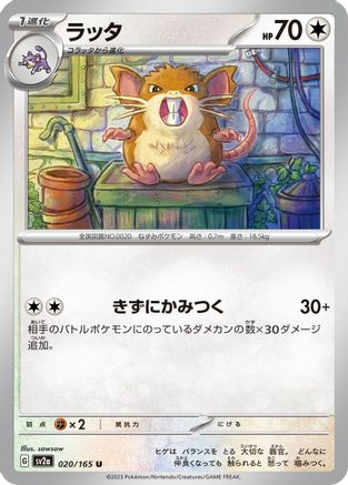 Raticate (Japanese)  020/165 - [SV2a Pokemon Card 151]