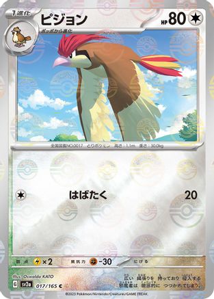Pidgeotto (Poke Ball Pattern) (Japanese)  017/165 - [SV2a Pokemon Card 151]