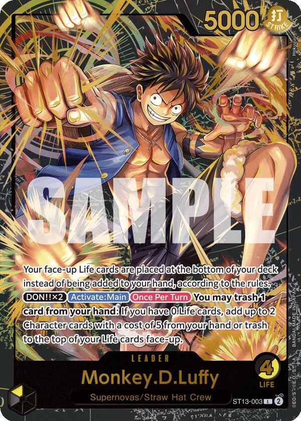 Monkey.D.Luffy (Premium Card Collection -Leader Collection-) (ST13-003) - [One Piece Promotion Cards] Foil - Trinity Hobby