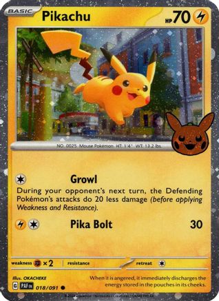 Pikachu (018/091) (Cosmos Holo) [Trick or Trade 2024] - Trinity Hobby