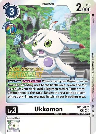 Ukkomon [BT16-082] (2024 Regionals Participant) [Beginning Observer] - Trinity Hobby