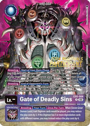 Gate of Deadly Sins [EX6-006] (2024 Regionals Participant) [Infernal Ascension] - Trinity Hobby