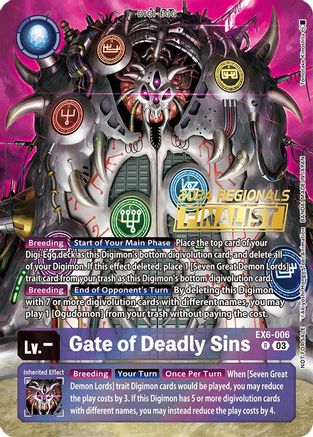Gate of Deadly Sins [EX6-006] (2024 Regionals Finalist) [Infernal Ascension] - Trinity Hobby