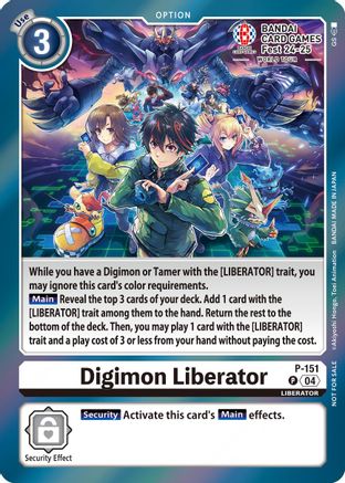 Digimon Liberator [P-151] - P-151 (BANDAI Card Games Fest 24-25 World Tour) [Promotional Cards] - Trinity Hobby