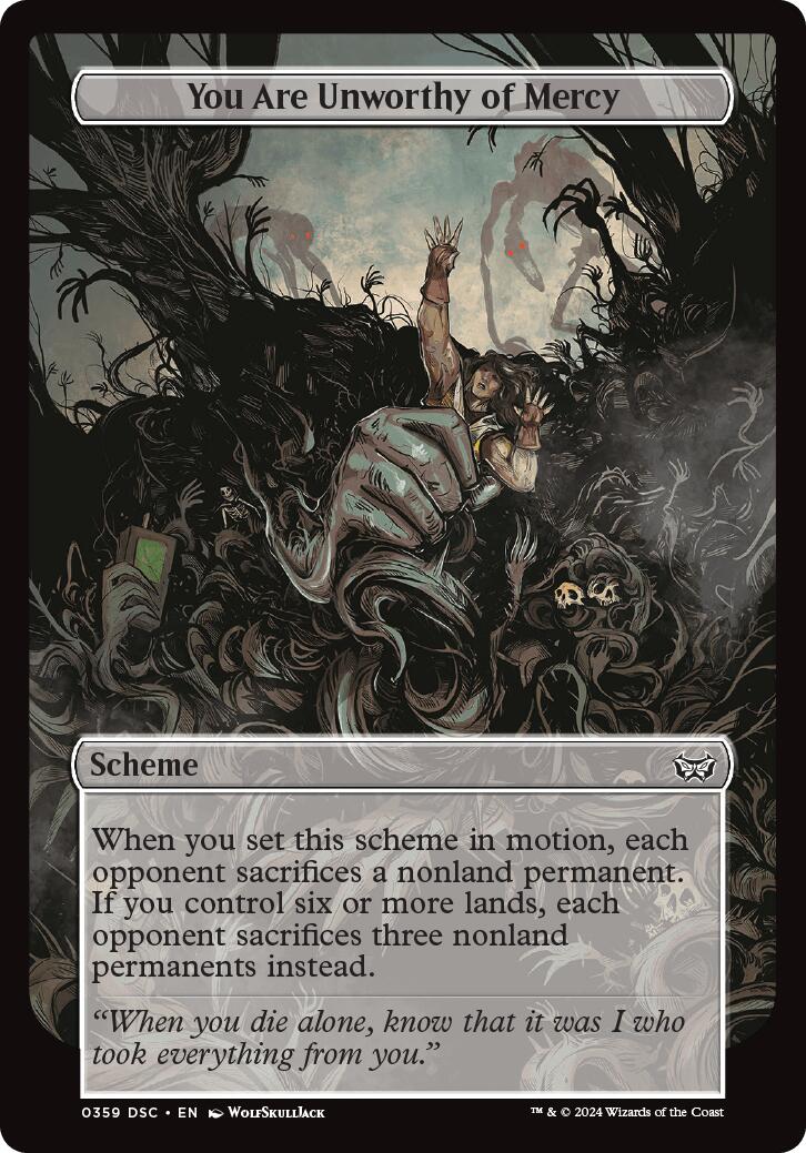 You Are Unworthy of Mercy (Full Art) [Duskmourn: Archenemy] - Trinity Hobby