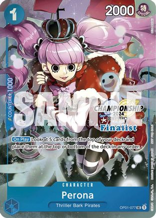 Perona (Championship 2024 Finalist Card Set) (OP01-077) - [One Piece Promotion Cards] Foil - Trinity Hobby