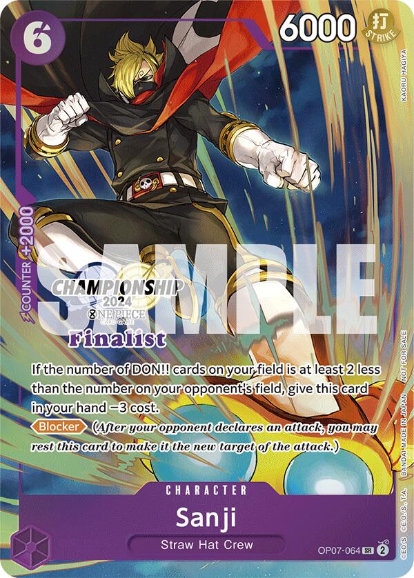 Sanji (Championship 2024 Finalist Card Set) (OP07-064) - [One Piece Promotion Cards] Foil - Trinity Hobby