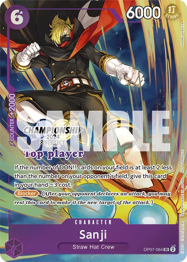 Sanji (Championship 2024 Top Player Pack) (OP07-064) - [One Piece Promotion Cards] Foil - Trinity Hobby