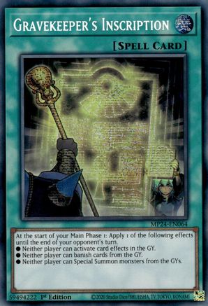Gravekeeper's Inscription [MP24-EN064] Prismatic Secret Rare - Trinity Hobby