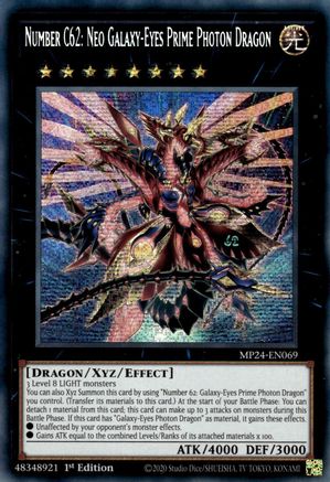 Number C62: Neo Galaxy-Eyes Prime Photon Dragon [MP24-EN069] Prismatic Secret Rare - Trinity Hobby