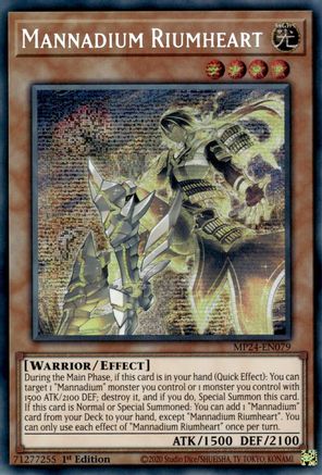 Mannadium Riumheart [MP24-EN079] Prismatic Secret Rare - Trinity Hobby