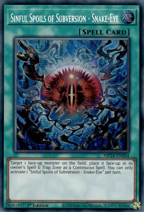 Sinful Spoils of Subversion - Snake-Eye [MP24-EN104] Prismatic Secret Rare - Trinity Hobby