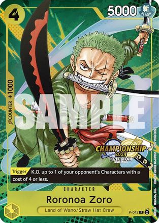 Roronoa Zoro (CS 2024 Event Pack) (P-042) - [One Piece Promotion Cards] Foil - Trinity Hobby