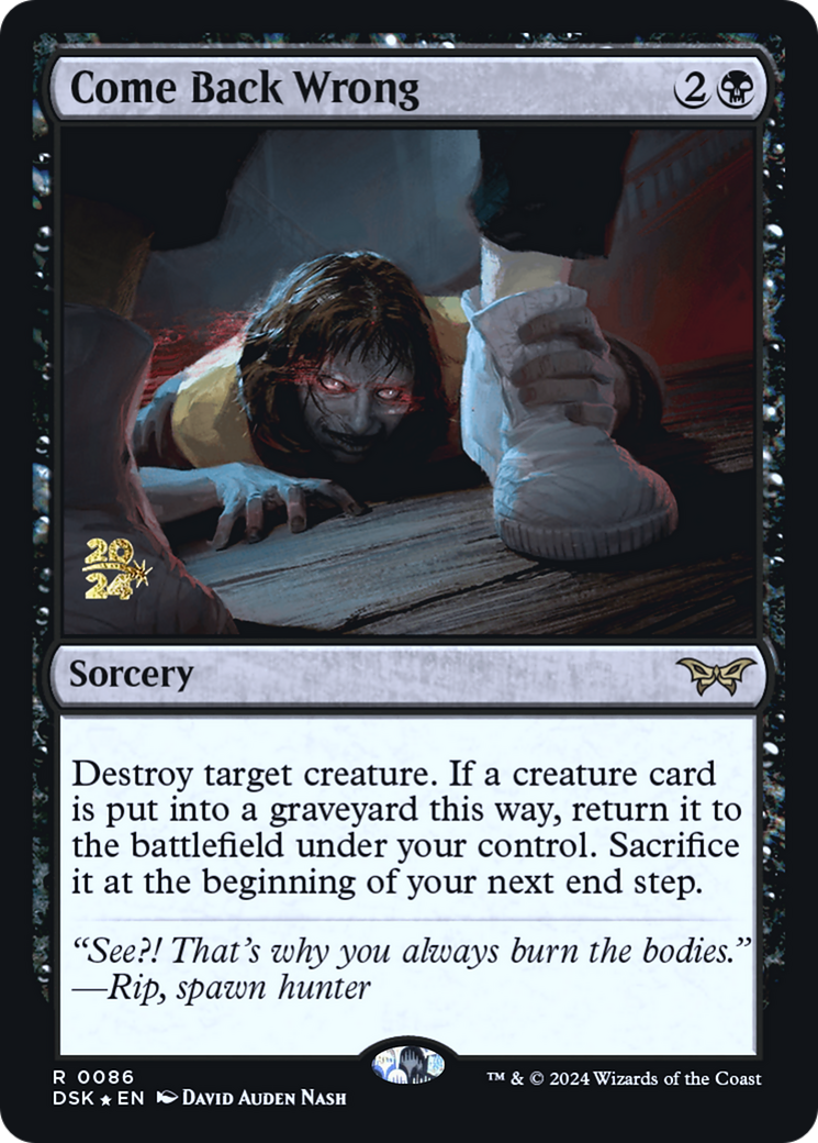 Come Back Wrong (0086) [Duskmourn: House of Horror Prerelease Promos] - Trinity Hobby