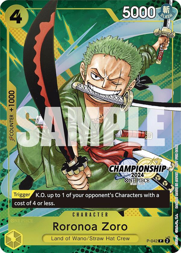 Roronoa Zoro (CS 2024 Event Pack Finalist) (P-042) - [One Piece Promotion Cards] Foil - Trinity Hobby