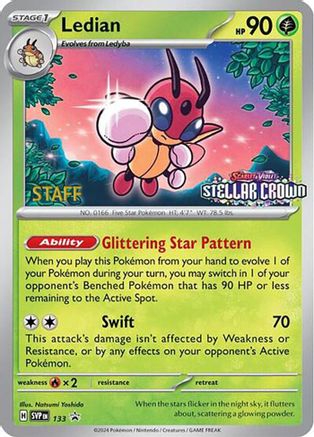 Ledian (133) (Staff Promo) [Scarlet & Violet: Black Star Promos] - Trinity Hobby