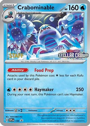 Crabominable (134/142) (Staff Promo) [Scarlet & Violet: Black Star Promos] - Trinity Hobby