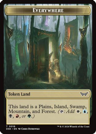 Everywhere // Copy Double-Sided Token  [Foil]  (DSK-16 // 1) - [Duskmourn: House of Horror] - Trinity Hobby