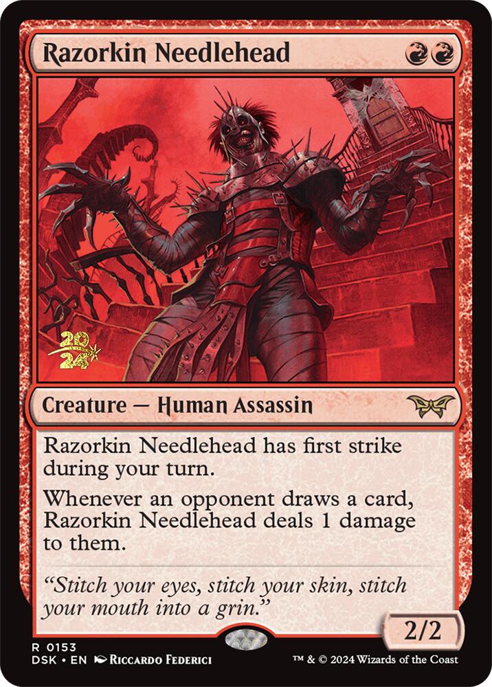 Razorkin Needlehead [Duskmourn: House of Horror Prerelease Promos] - Trinity Hobby