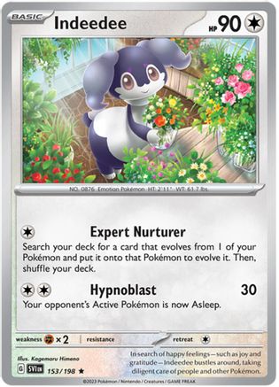 Indeedee (153/198) (Theme Deck Exclusive) [Scarlet & Violet: Base Set] - Trinity Hobby