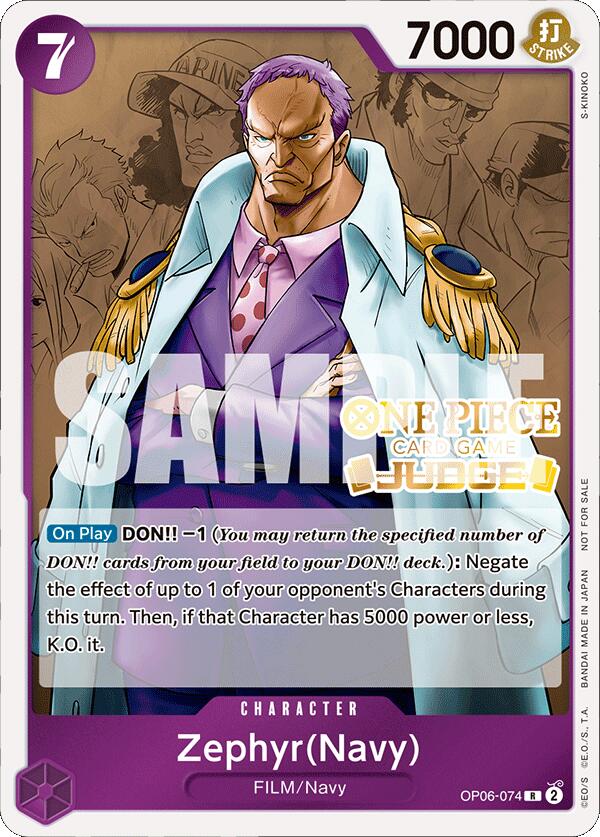 Zephyr (Navy) (Judge Pack Vol. 4) (OP06-074) - [One Piece Promotion Cards] Foil - Trinity Hobby