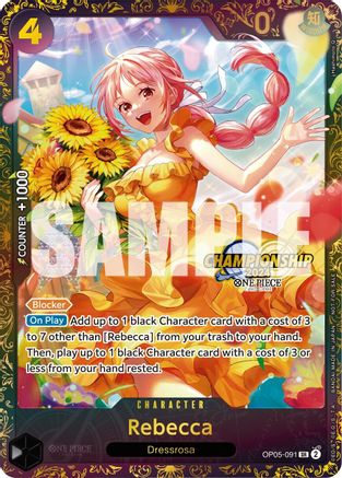 Rebecca (October Championship 2024 Online Regional) (OP05-091) - [One Piece Promotion Cards] Foil - Trinity Hobby