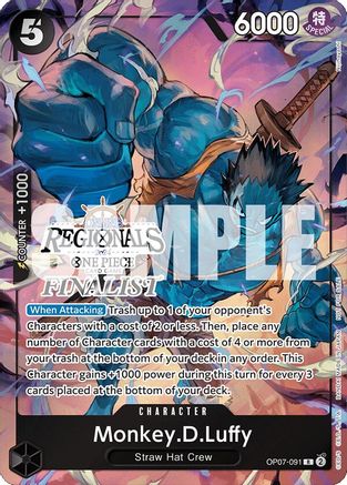Monkey.D.Luffy (091) (Online Regional 2024 Vol. 3) [Finalist] (OP07-091) - [One Piece Promotion Cards] Foil - Trinity Hobby