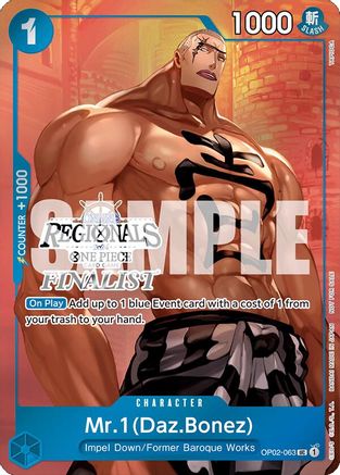Mr.1 (Daz.Bonez) (Online Regional 2024 Vol. 3) [Finalist] (OP02-063) - [One Piece Promotion Cards] Foil - Trinity Hobby