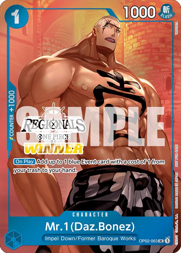 Mr.1 (Daz.Bonez) (Offline Regional 2024 Vol. 3) [Winner] (OP02-063) - [One Piece Promotion Cards] Foil - Trinity Hobby
