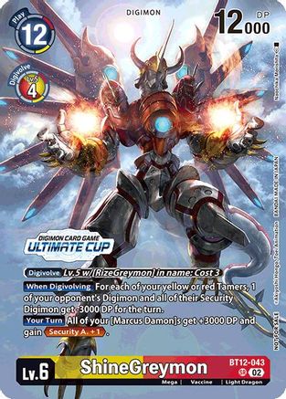 ShineGreymon [BT12-043] (Ultimate Cup 2024) [Across Time] - Trinity Hobby