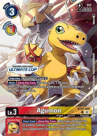 Agumon [BT13-008] (Ultimate Cup 2024) [Versus Royal Knights Booster] - Trinity Hobby