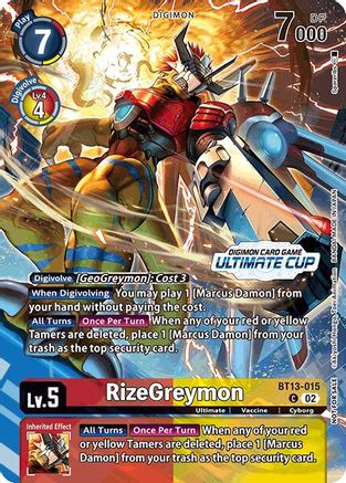 RizeGreymon [BT13-015] (Ultimate Cup 2024) [Versus Royal Knights Booster] - Trinity Hobby