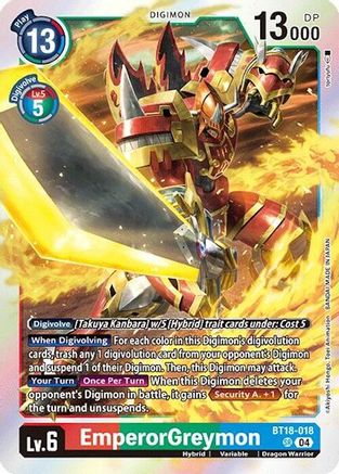 EmperorGreymon [BT18-018] [Release Special Booster Ver.2.0] - Trinity Hobby