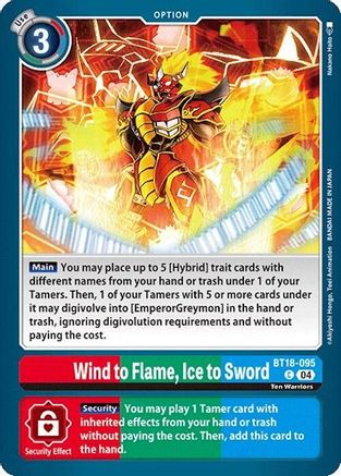 Wind to Flame, Ice to Sword [BT18-095] [Release Special Booster Ver.2.0] - Trinity Hobby