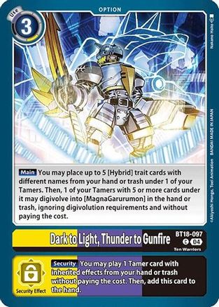 Dark to Light, Thunder to Gunfire [BT18-097] [Release Special Booster Ver.2.0] - Trinity Hobby