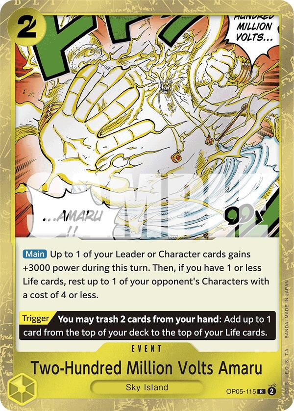Two-Hundred Million Volts Amaru (Jolly Roger Foil) (OP05-115) - [Premium Booster -The Best-] Foil - Trinity Hobby