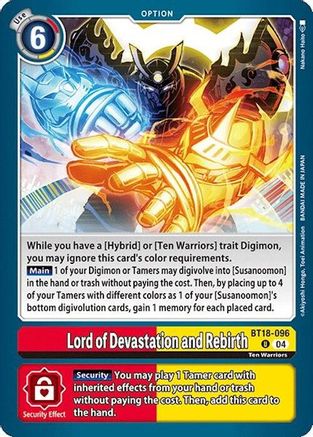 Lord of Devastation and Rebirth [BT18-096] [Release Special Booster Ver.2.0] - Trinity Hobby