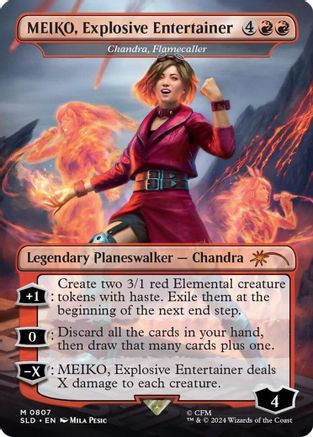 MEIKO, Explosive Entertainer - Chandra, Flamecaller (SLD-807) - [Secret Lair Drop Series] - Trinity Hobby