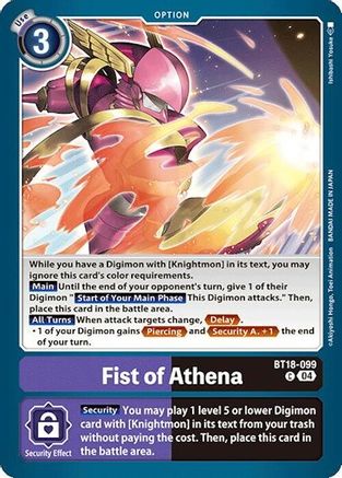 Fist of Athena [BT18-099] [Release Special Booster Ver.2.0] - Trinity Hobby