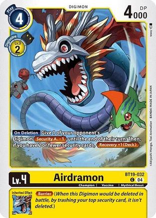 Airdramon [BT19-032] [Release Special Booster Ver.2.0] - Trinity Hobby