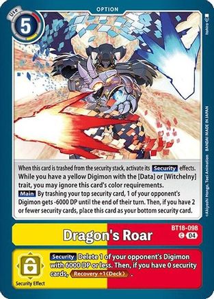 Dragon's Roar [BT18-098] [Release Special Booster Ver.2.0] - Trinity Hobby